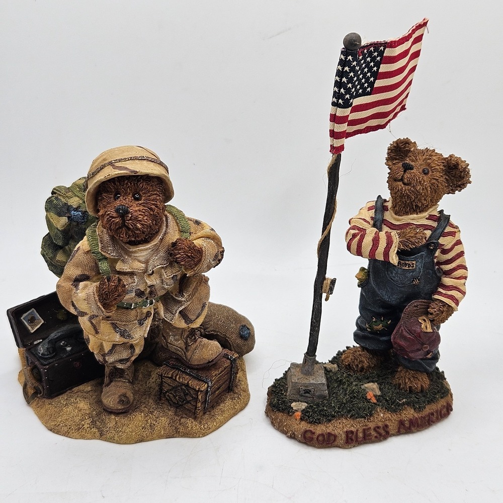 VTG Boyds Bears Bearstone Patriotic Bear Figurines Lot of‎ 2